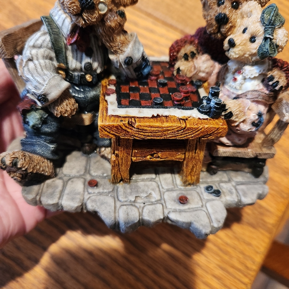 Boyds Bears Chess Player Figurine - Brown and Gray